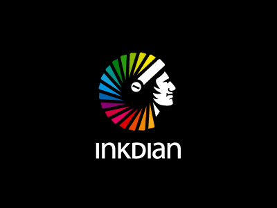 Inkdian color indian ink logo print