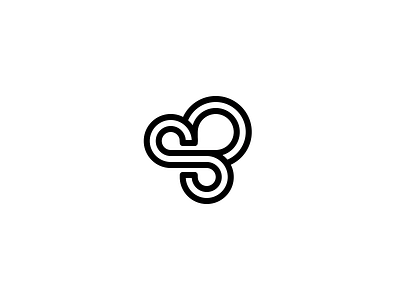 Simplystack brand cloud infinite letter s logo mark simple stack symbol