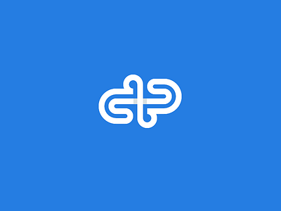 dp blue d logo mark monogram p symbol