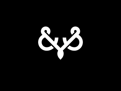 Owl ampersand ampersand and bird logo mark night owl symbol