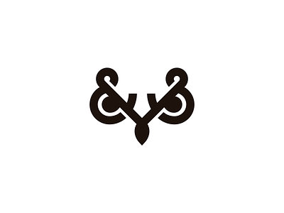 Owl Ampersand 2 ampersand and bird logo mark night owl symbol