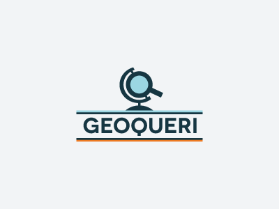 Geoqueri ask brand concept creative logo earth globe lens logo mark query quest quis search seek sphere world