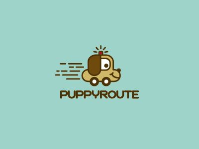 Puppyroute logo mark brand concept creative logo puppy doggy pet pets services