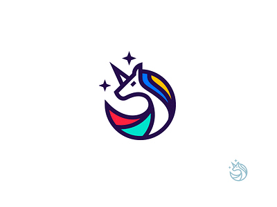 Unicorn color distinctive logo mark simple symbol unicorn