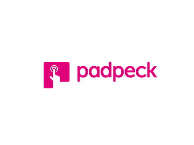 Padpeck brand concept creative logo ipad logo mark pad peck tab tablet touch