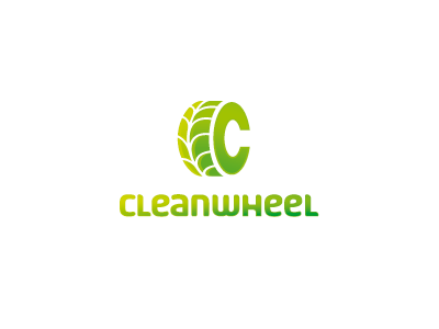 Cleanwheel brand clean concept creative logo eco green leaf letter c logo mark tyre wheel