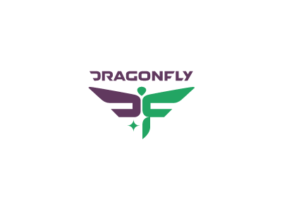 Dragonfly brand concept creative logo d dragonfly f letter d letter f logo mark