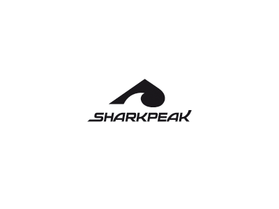 Sharkpeak brand concept creative logo extreme letter p logo mark mountain peak sea shark sports