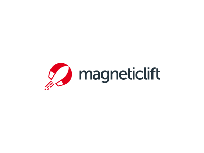 Magneticlift attraction blast boost brand concept creative logo logo magnet magnetic mark rocket