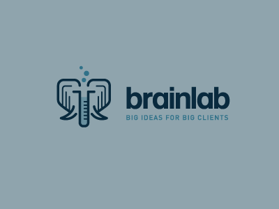 brainlab brain brand concept creative logo elephant idea lab laboratory logo mark smart