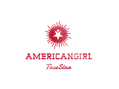 Americangirl american brand concept creative logo girl logo mark shine star success woman