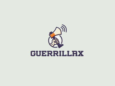 Guerrillax ax axe brand concept creative logo guerrilla hatchet logo mark marketing megaphone
