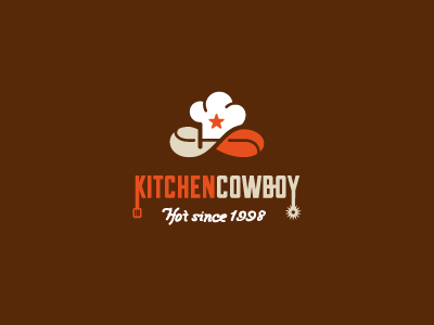 Kitchen Cowboy brand chef concept cook cowboy creative logo hot kitchen logo mark