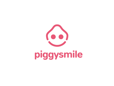 Piggysmile brand concept creative logo fun logo mark memorable pig piggy simple smile smiley social