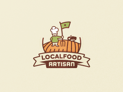 Localfood artisan brand chef concept creative logo eat farm flag food group local logo mark market organic place