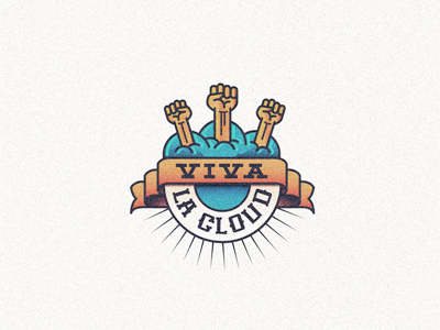 Vivalacloud3 logo mark brand logo design logo designer creative logo creative cloud revolution social coworking fist