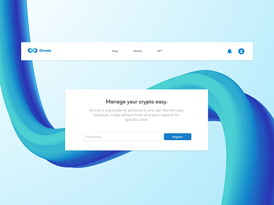 Omnia - cryptocurrency exchange website concept