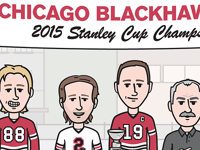 Chicago Blackhawks 2015 illustration blackhawks caricatures chicago hawks hockey illustration illustrator nhl sports stanley cup vector