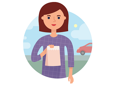 Delivery Gal colors illustration person vector