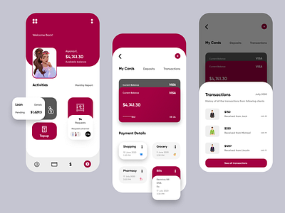 Bank App app design ui web