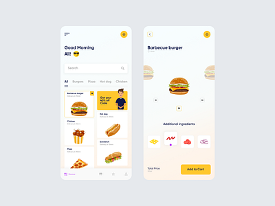 Fast food App design ui web