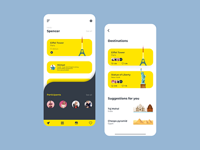 Travel App app design ui