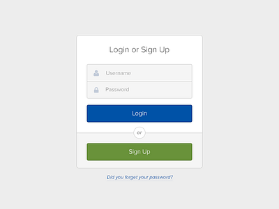 Login or Sign Up awesomefont clean compassion flat icons login on boarding password signup