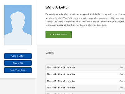 Write A Letter admin app button call to action clean compassion cta letters minimal photo web app write