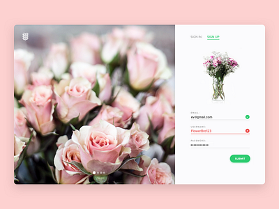 Daily UI #1: Sign Up daily ui dailyui flowers form forms material onboarding shadows sign up signup slides