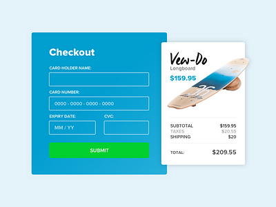 Daily UI #2: Credit Card Checkout credit card daily ui ecom ecommerce form material product product summary shadow