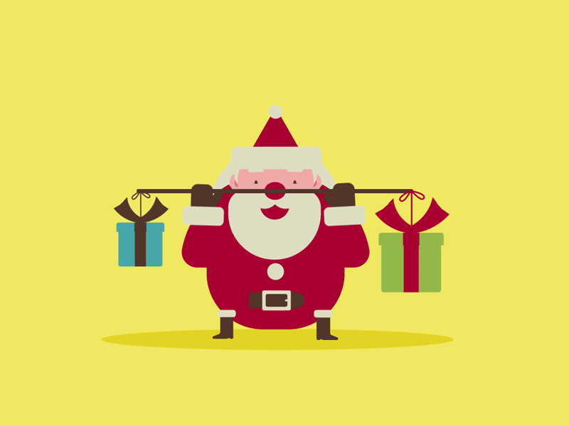 Workout for Xmas animation christmasm flat gift santa