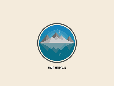 Night Mountain design flat logo mountain night vector