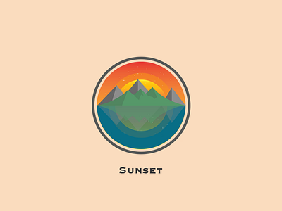 Sunset creative design logo sunset vector