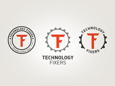 Technology Fixers Logo design din fixers gears graphic logo stamp tech technology tf