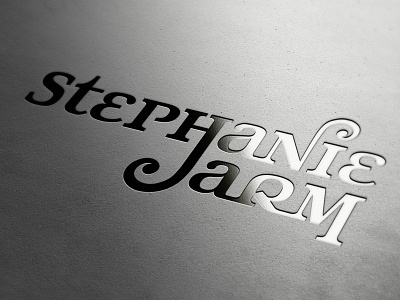 Letterpress Steph Jarm Logo black brand identity letterpress logo sheen shine stephanie