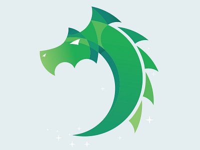 Magic Dragon circles dinosaur dragon fantasy green logo reptile