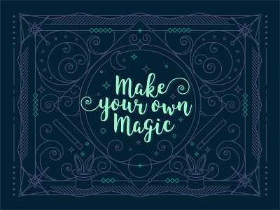 Make Your Own Magic design illusion magic magical magician rabbit spell typography wand wizard