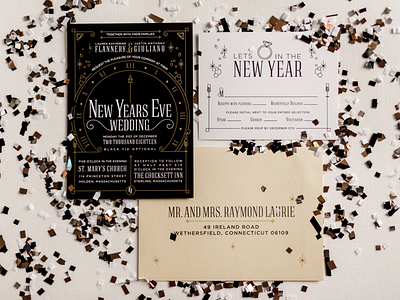 New Years Eve Wedding Invitation foil invitation invite new years new years eve nye wedding