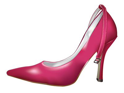 Pink Shoe Vector Illustration