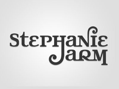 Logo: Stephanie Jarm brand curl fun jarm logo logotype name stephanie swirls typography whimsical