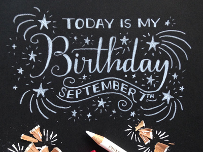 Birthday colored pencil drawing hand lettering lettering sketch