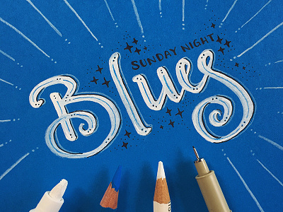 Sunday Night Blues hand lettering handlettering lettering script typography