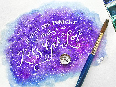 Let's Get Lost handlettering lettering paint watercolor