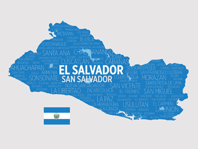 El Salvador countries el salvador map typographic map typography