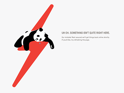 Sad Panda 500 503 error fail fail page illustration sad panda server error