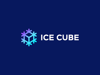 Ice Cube branding cube ice identity logo mark sign smolkinvision snow snowflake symbol
