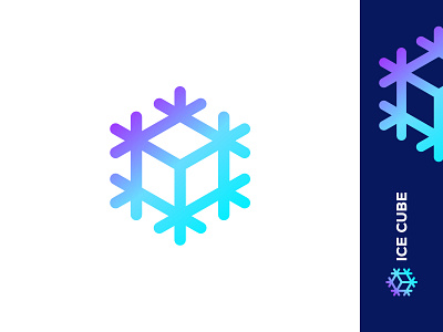 Ice Cube box cube frozen ice identity logo mark smolkinvision snow snowflake symbol