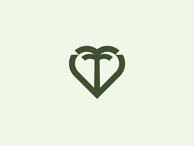 Palm branding heart identity logo mark palm sign smolkinvision symbol