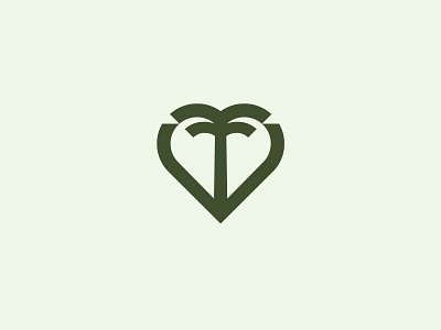 Palm branding heart identity logo mark palm sign smolkinvision symbol