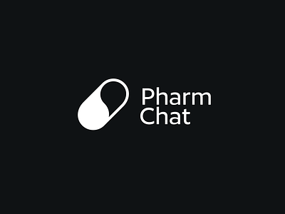 Pharm Chat branding bubble chat identity logo mark med pharm pill sign smolkinvision symbol
